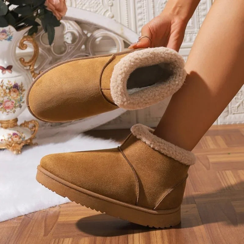 Cozy Tan Suede Ankle Boots With Fleece Lining on Luulla display picture 3